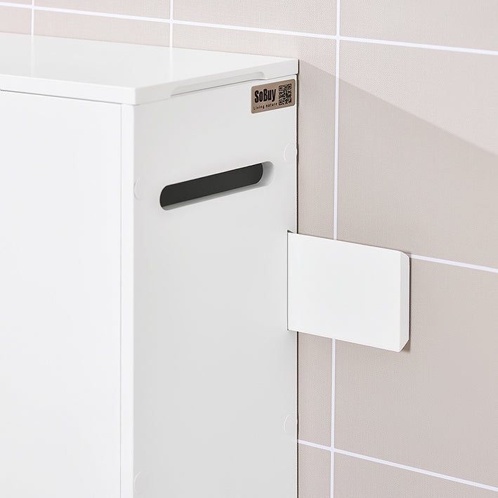 SoBuy | Porte-papier toilette | Étagère niche | Meuble de salle de bain blanc | BZR199-W
