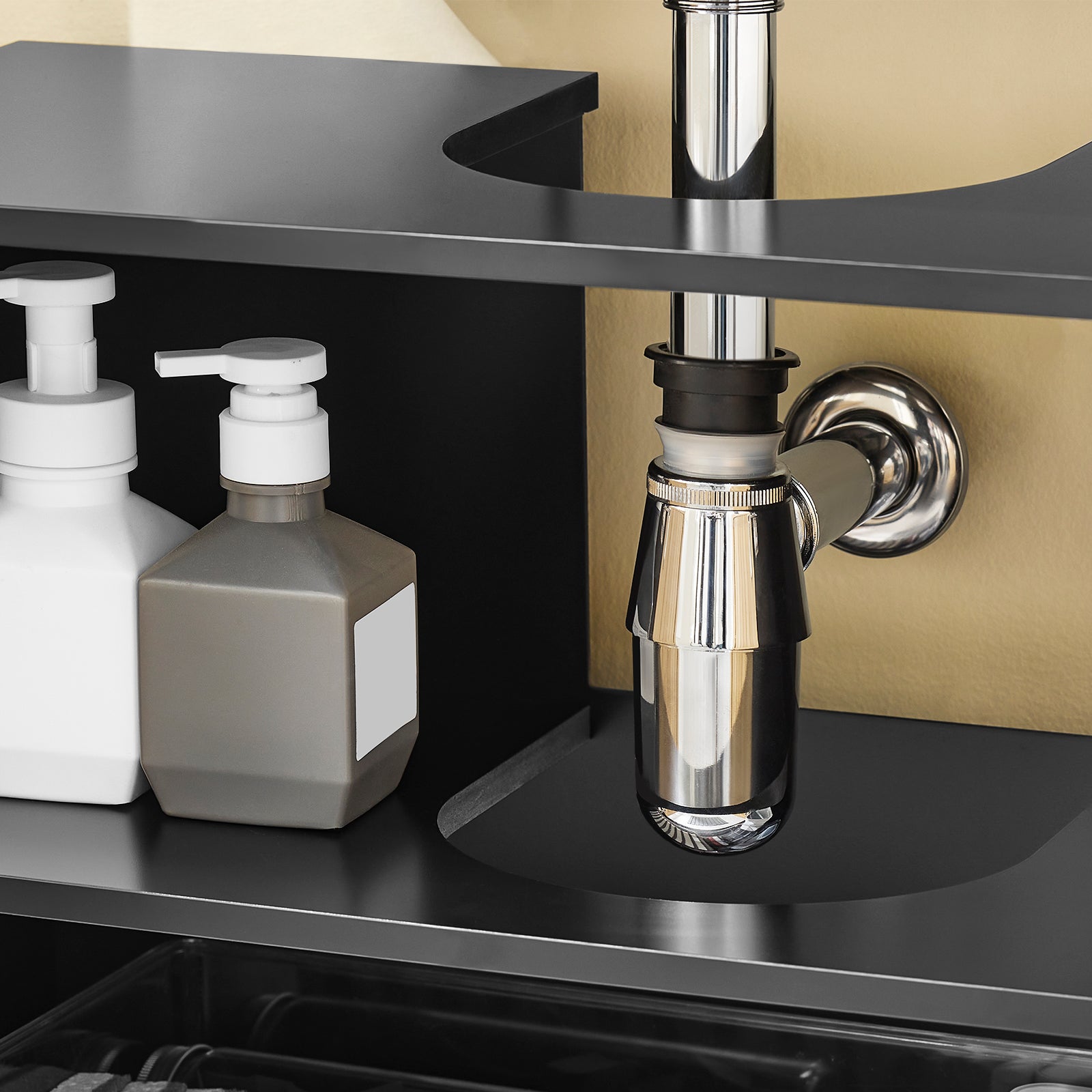 SoBuy | Mobile sottolavabo | Mobile bagno larghezza 60 cm | Nero | BZR202-SCH