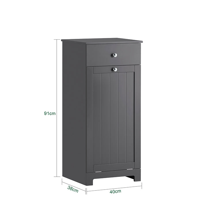 SoBuy | Armoire à linge avec sac à linge | Panier à linge | Panier à linge, gris foncé | BZR21-DG