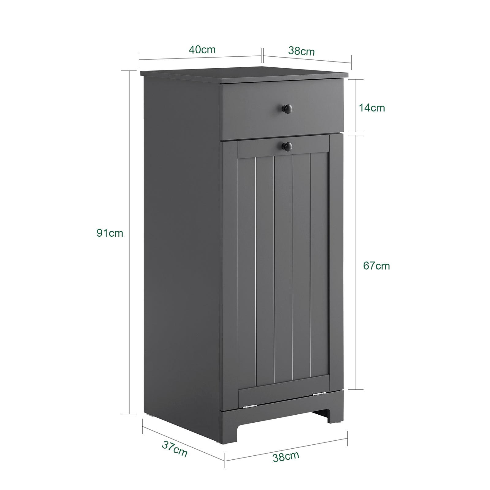 SoBuy | Armoire à linge avec sac à linge | Panier à linge | Panier à linge, gris foncé | BZR21-II-DG