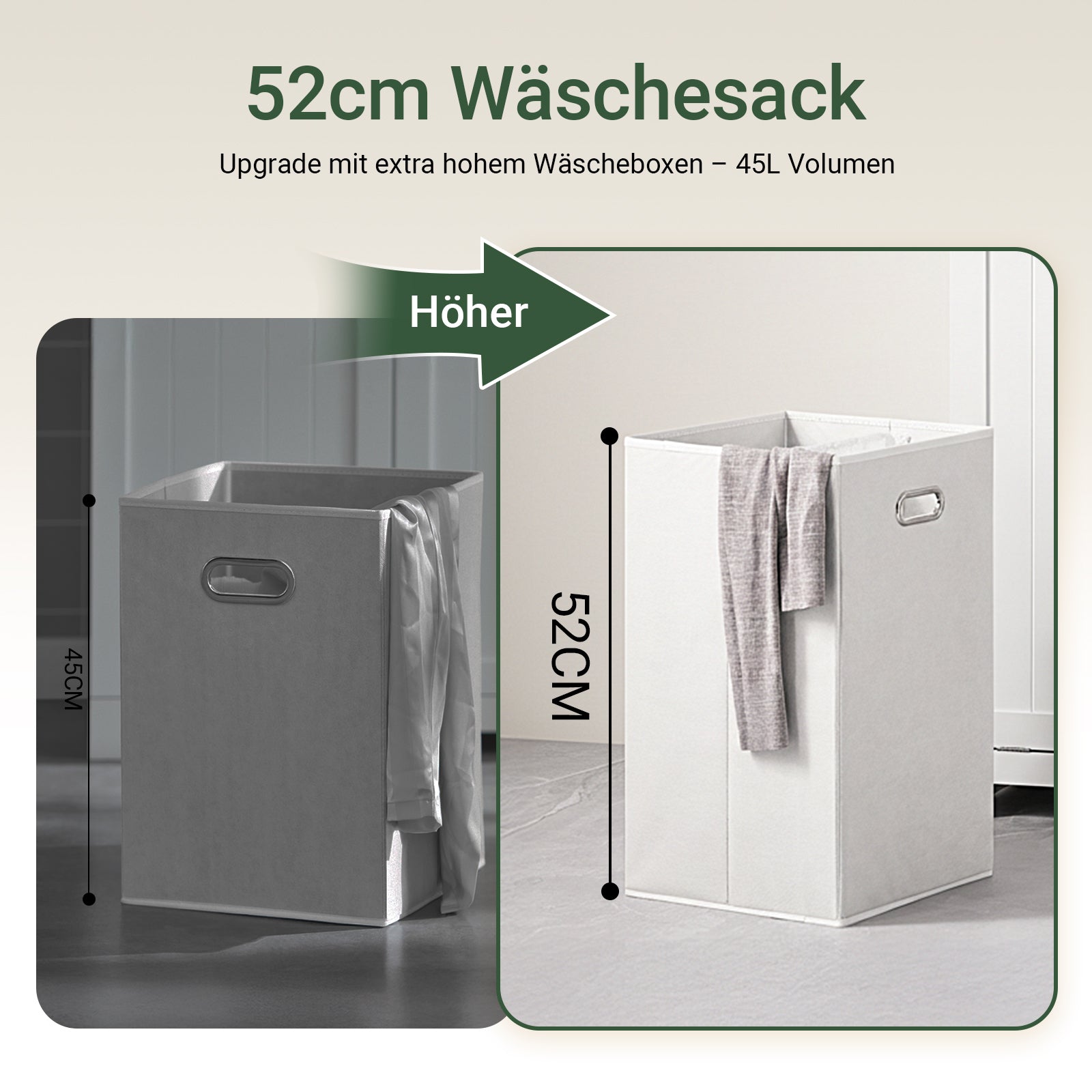 SoBuy | Meuble à linge | avec sac à linge | Collecteur de linge | Panier à linge Blanc | BZR21-II-W