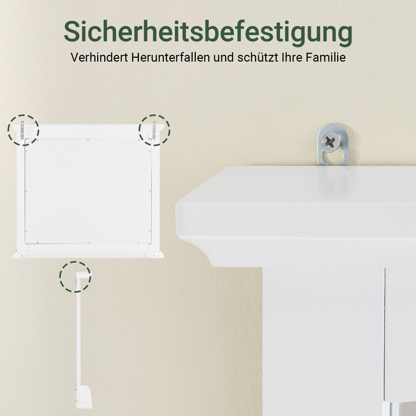 SoBuy | Specchio da Bagno con Mensola | Specchio da Parete | Specchio Bianco | BZR212-W