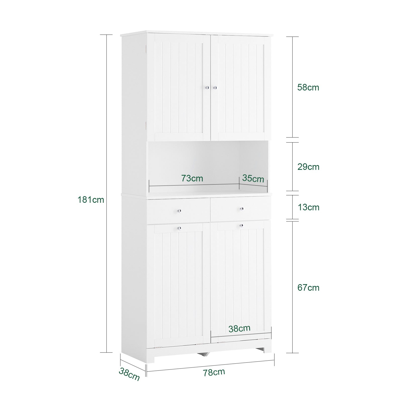 SoBuy | Meuble haut étroit | avec 2 paniers à linge | 2 tiroirs | Blanc | BZR215-W