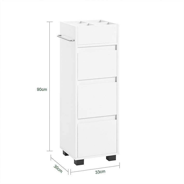 SoBuy | Armoire de salle de bain | Commode de salle de bain | Meuble haut Blanc | BZR29-W