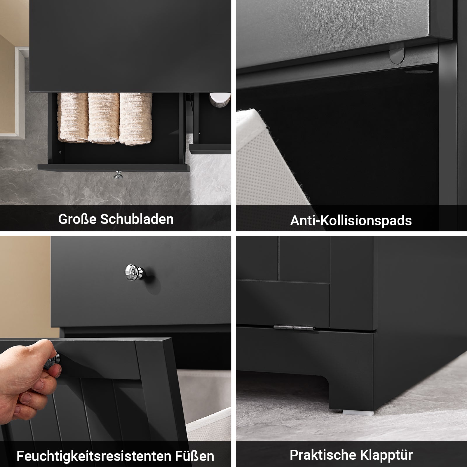 SoBuy | Armadio portabiancheria con 2 sacchi | Cesto portabiancheria | Nero | BZR33-II-SCH