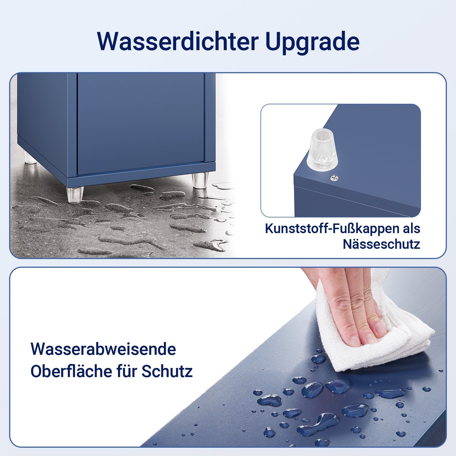 Prevendita | SoBuy Armadietto bagno alto con ripiani regolabili sottile blu 20x180x20cm BZR34-II-B