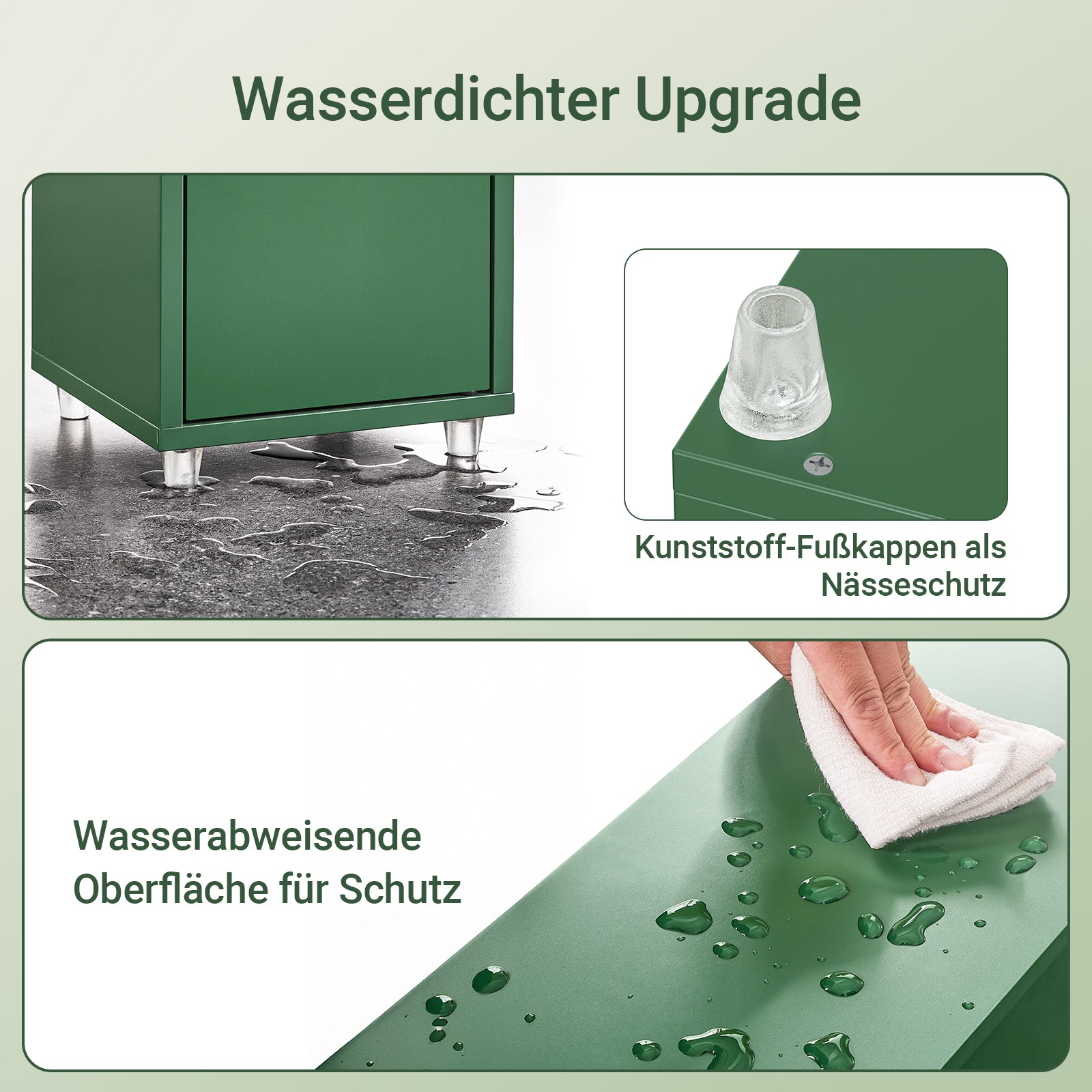 SoBuy Mobile bagno alto con ripiani regolabili sottile verde 20x180x20cm BZR34-II-SY