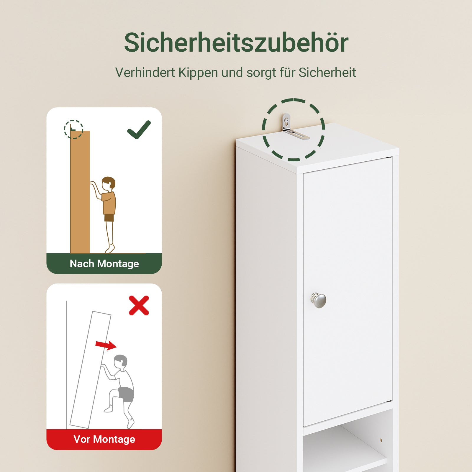 SoBuy | Armoire de salle de bain haute | avec étagères réglables, étroite | Blanche | 20 x 180 x 20 cm | BZR34-II-W