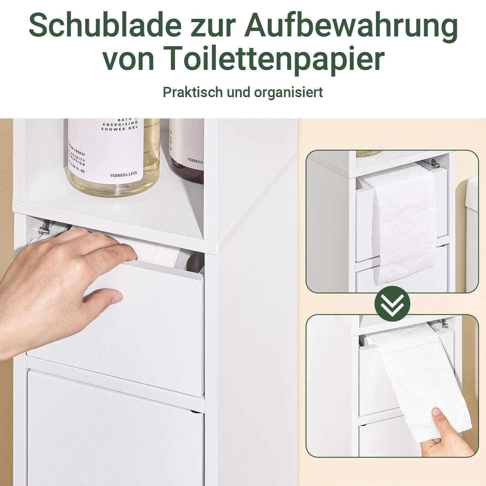 Prévente | Armoire de salle de bain haute SoBuy avec étagères réglables, étroite, blanche, 20 x 145 x 20 cm, BZR34-KW