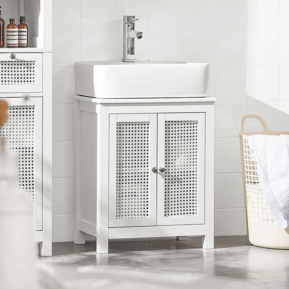 SoBuy | Mobile sottolavabo | Mobile bagno bianco | Stile country | BZR35-W