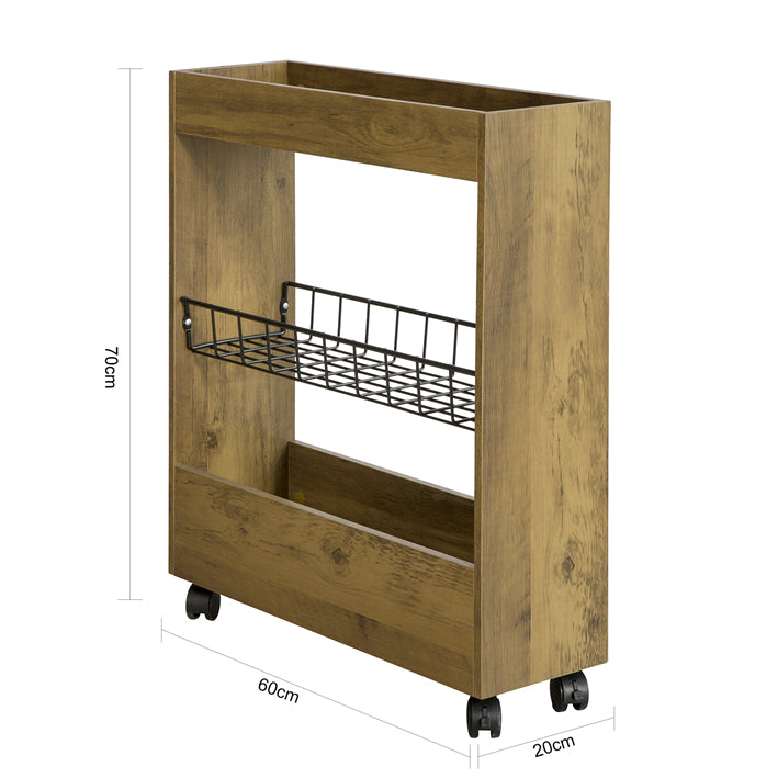 SoBuy | Étagère de niche à 3 niveaux | Étagère de cuisine | Chariot de rangement | BZR46-N