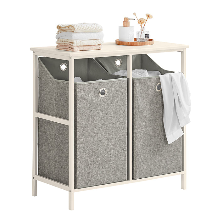 SoBuy | Cesta portabiancheria | Contenitore per biancheria | Armadio per biancheria | BZR57-W