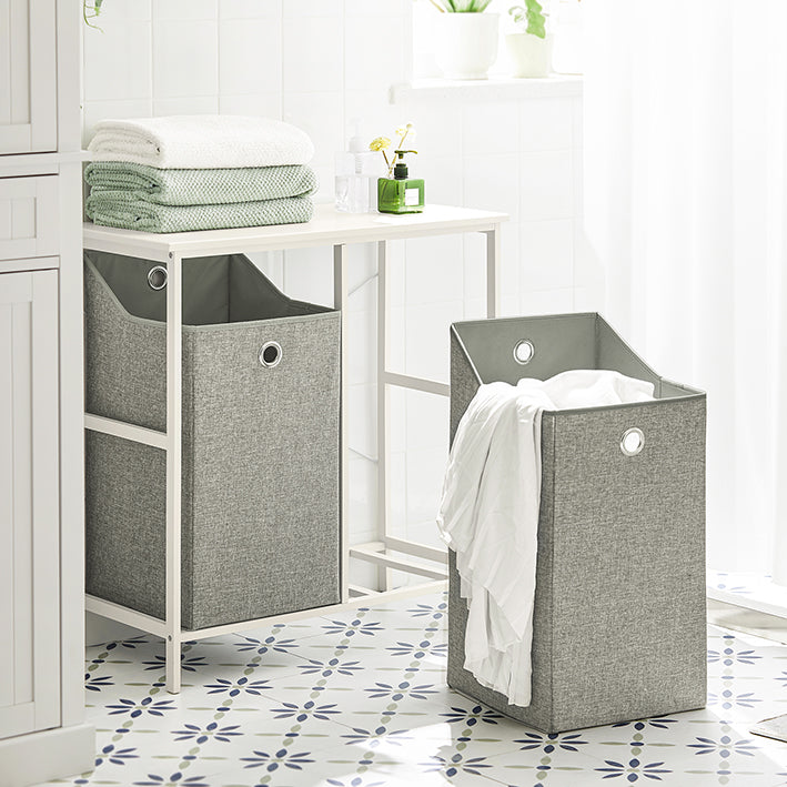 SoBuy | Cesta portabiancheria | Contenitore per biancheria | Armadio per biancheria | BZR57-W