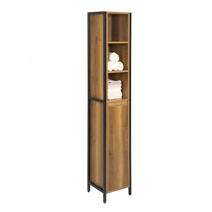 SoBuy | Mobile alto da bagno | Armadietto da bagno | Scaffale da bagno vintage | BZR62-PF