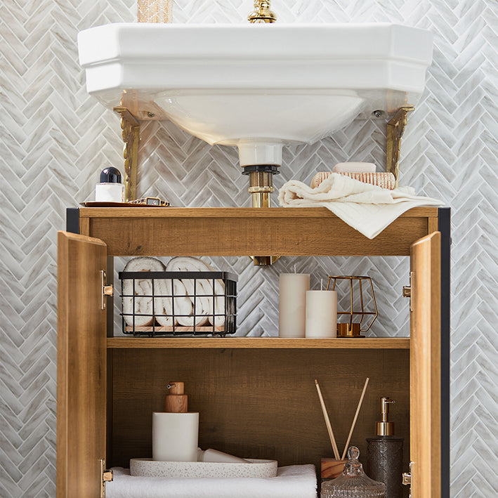 SoBuy | Meuble sous-vasque | Meuble de salle de bain | Meuble lavabo | BZR63-PF