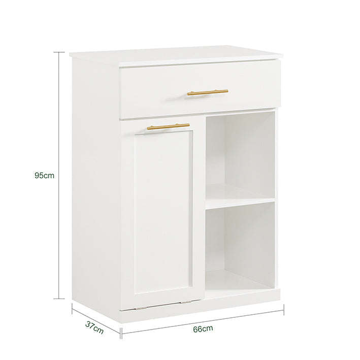 SoBuy | Mobile lavanderia | Cesta portabiancheria | Armadietto da bagno bianco | BZR66-W