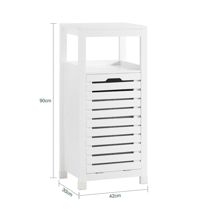 SoBuy | Mobile lavanderia con sacco portabiancheria | Cesto portabiancheria | Cesto portabiancheria Bianco | BZR67-W