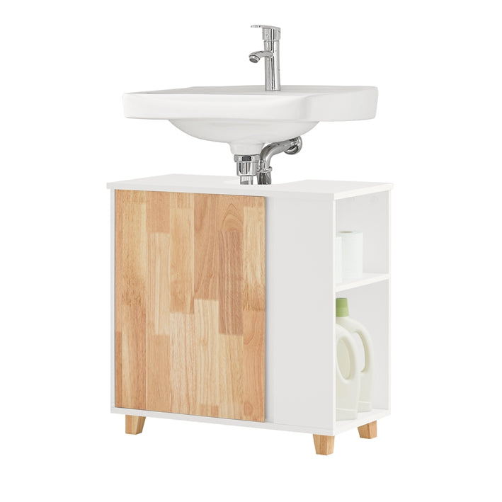 SoBuy | Waschbeckenunterschrank | Waschtisch | Badschrank Weiß-Natur | BZR75-W