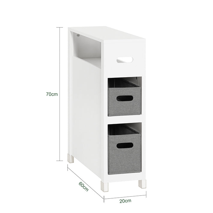 SoBuy | Scaffale a nicchia con 2 cestelli | Scaffale da cucina | Scaffale da bagno Bianco | BZR83-W