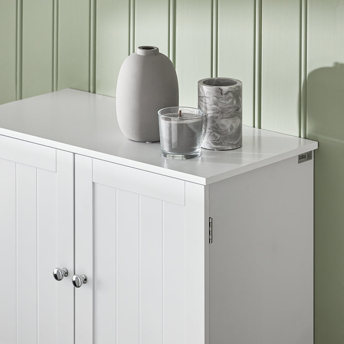 SoBuy | Pensile con ante | Mobiletto bagno | Armadietto dei medicinali | Armadietto a muro | Bianco | BZR84-W