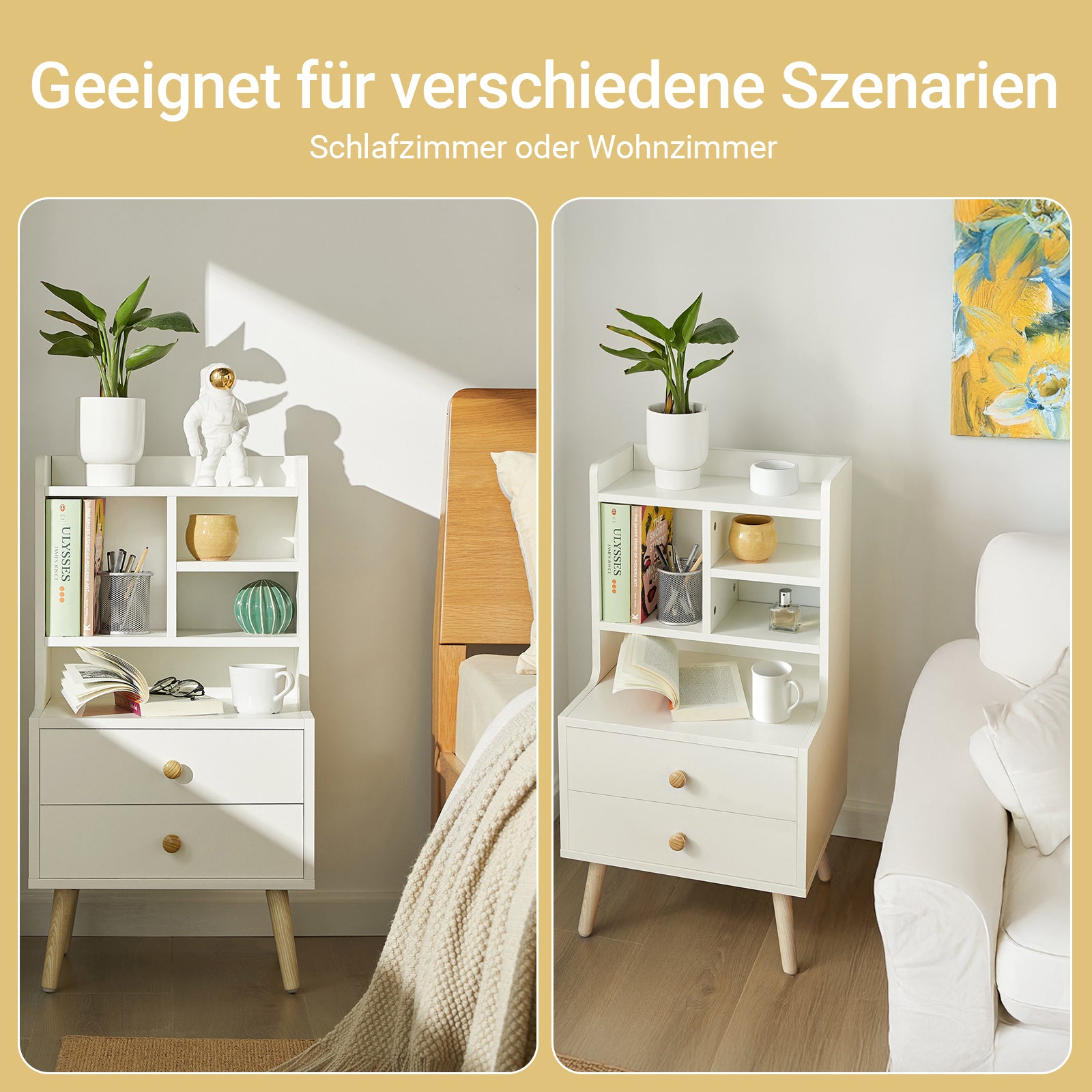 SoBuy | Nachttisch | Sofatisch | Beistelltisch | Nachtschrank | FBT100-W