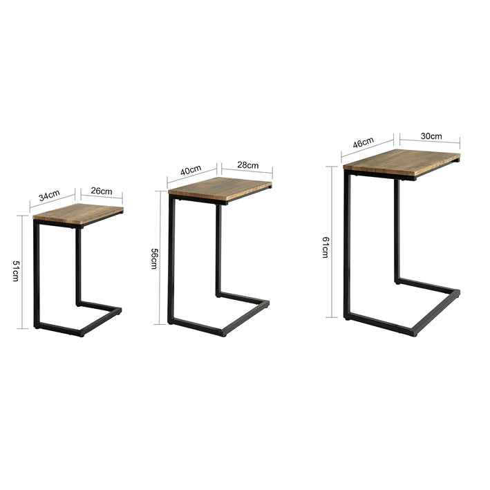 SoBuy | Lot de 3 tables d'appoint | Table basse de salon | Table basse de canapé | FBT102-F