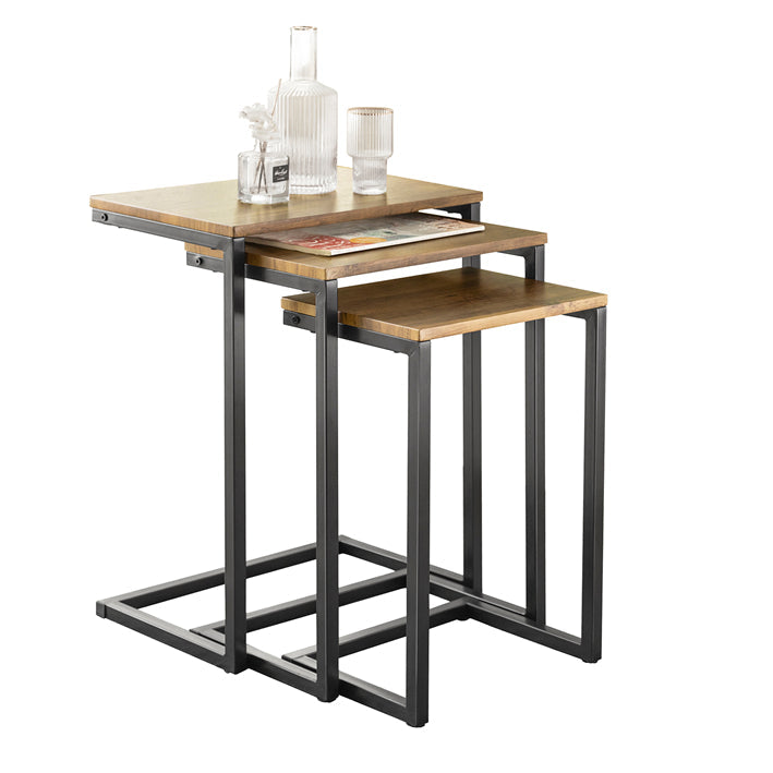 SoBuy | Set di 3 tavolini | Tavolino da divano | Tavolino da salotto | FBT102-F