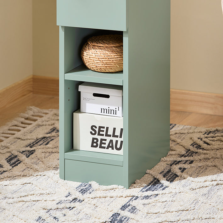 SoBuy | Comodino stretto | Tavolino con cassetto | Verde | 20x61x35cm | FBT111-GR