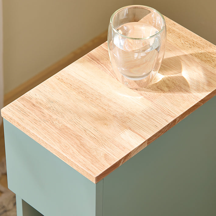 SoBuy | Comodino stretto | Tavolino con cassetto | Verde | 20x61x35cm | FBT111-GR