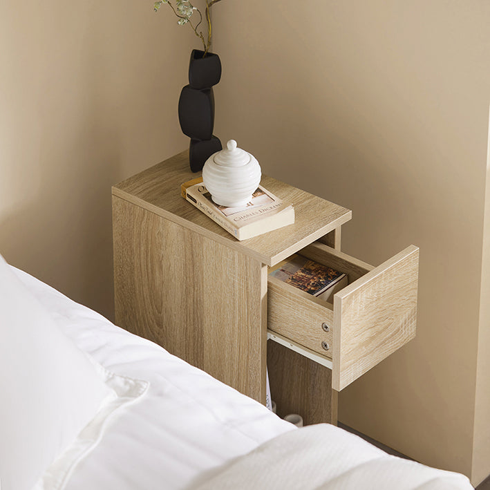 Précommande | Table de chevet étroite SoBuy | avec tiroir, finition naturelle | 20 x 60 x 35 cm | FBT111-N