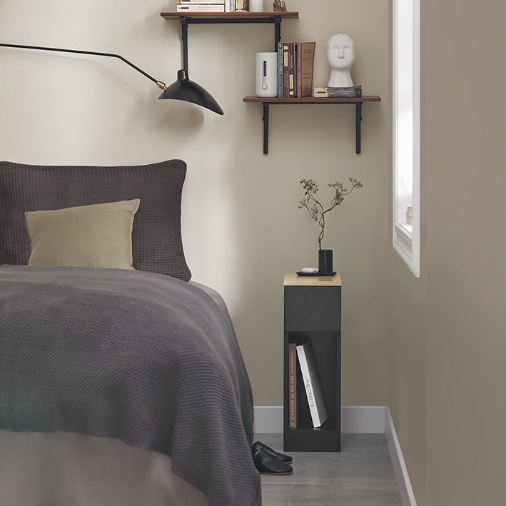 SoBuy Comodino Stretto Tavolino da Salotto con Cassetto Nero 20x60x35cm FBT111-SCH