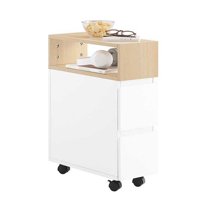 SoBuy | Comodino | Carrello da Bagno | Scaffale per Nicchia | Letto Boxspring | Tavolino Stretto | FBT155-WN
