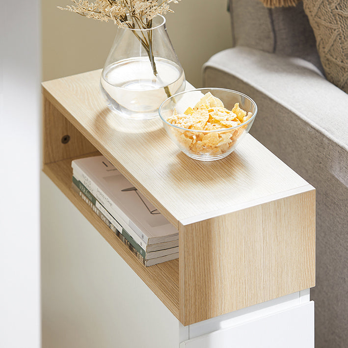 SoBuy | Comodino | Carrello da Bagno | Scaffale per Nicchia | Letto Boxspring | Tavolino Stretto | FBT155-WN