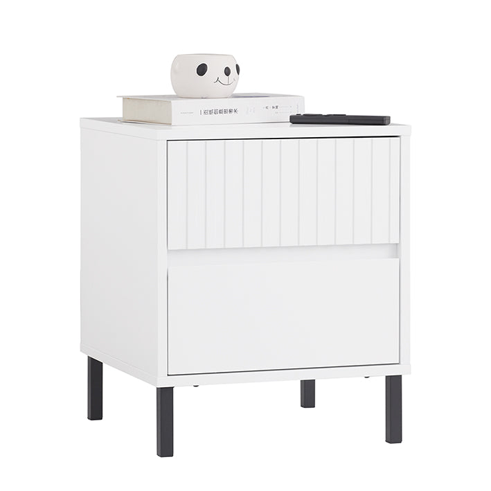 SoBuy | Table de chevet à 2 tiroirs | Table d'appoint | Table console | Table de téléphone | Blanche | FBT157-W