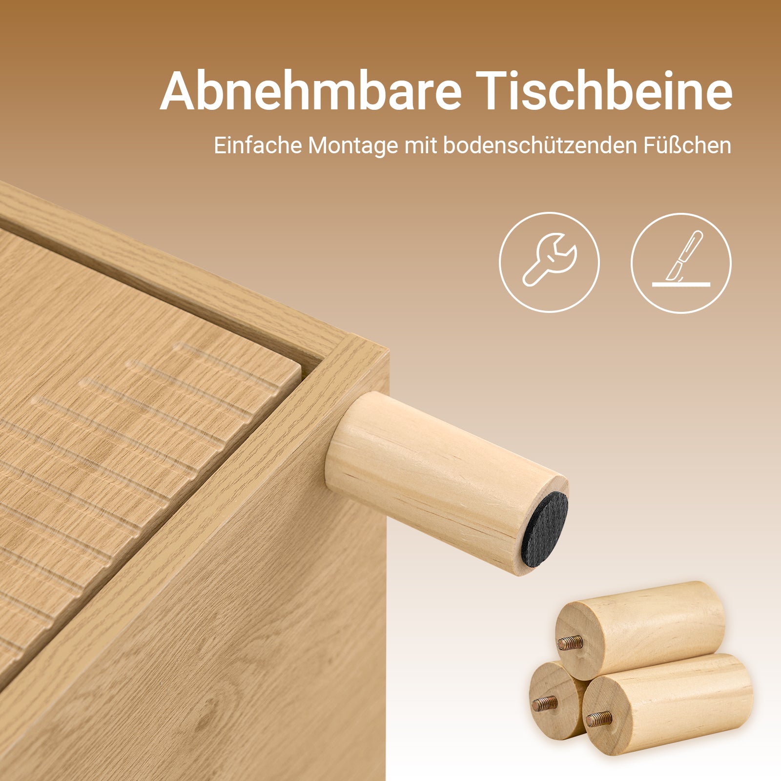 SoBuy Nachttisch Nachtschrank mit 2 Schubladen Natur B40 x T42 x H47 cm FBT166-N