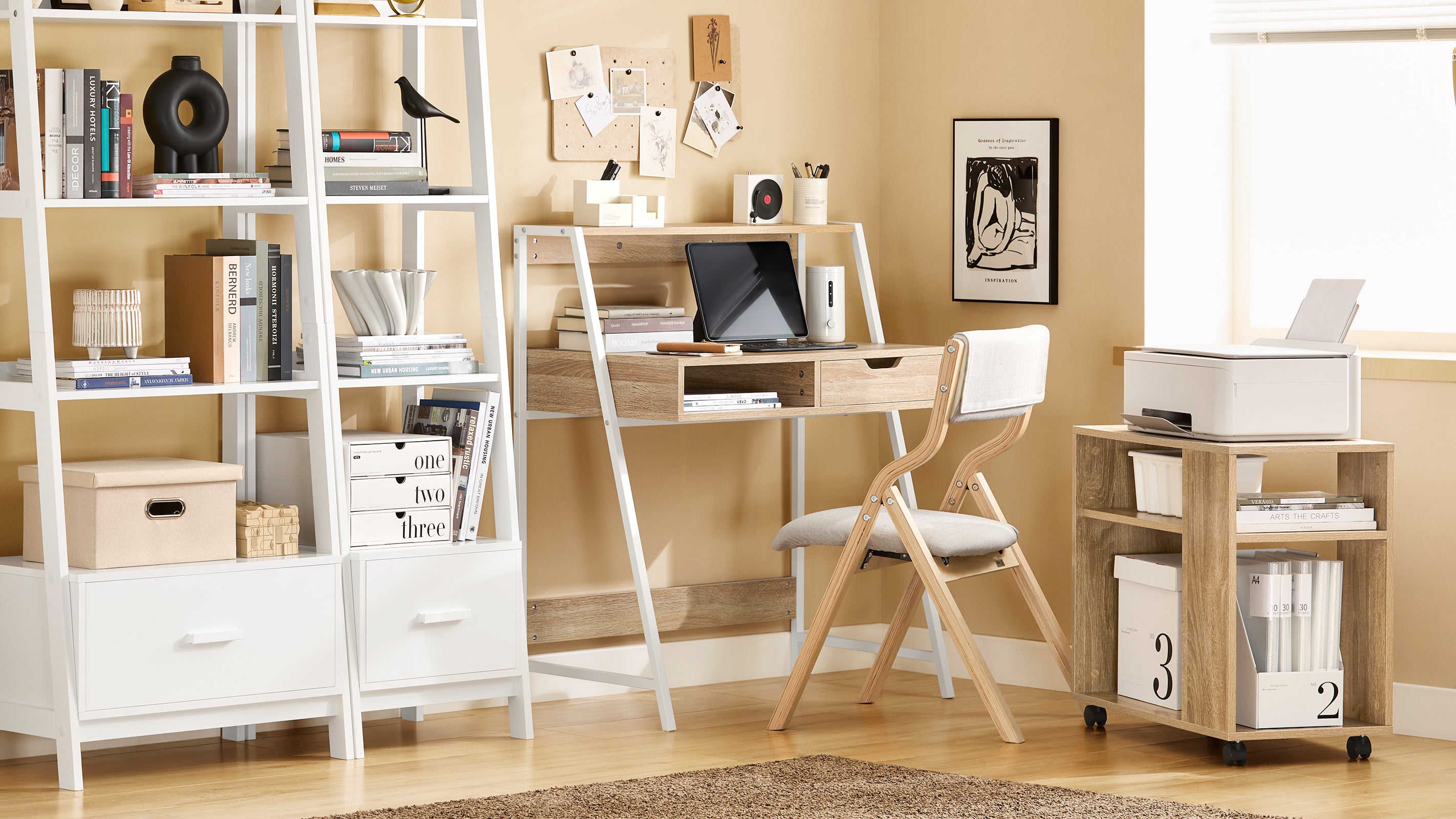 Vorverkauf | SoBuy | Beistelltisch mit Rollen | Druckertisch | Couchtisch Holz | FBT34-N