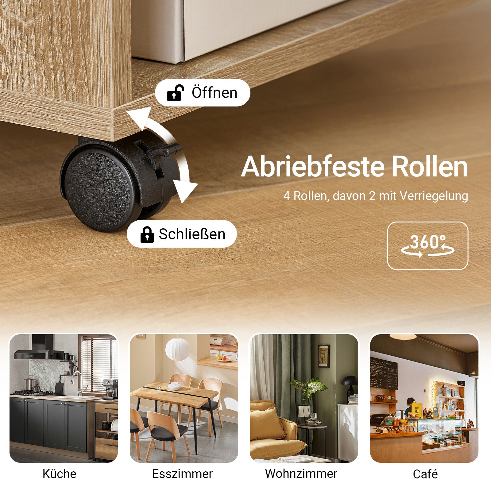 Vorverkauf | SoBuy | Beistelltisch mit Rollen | Druckertisch | Couchtisch Holz | FBT34-N