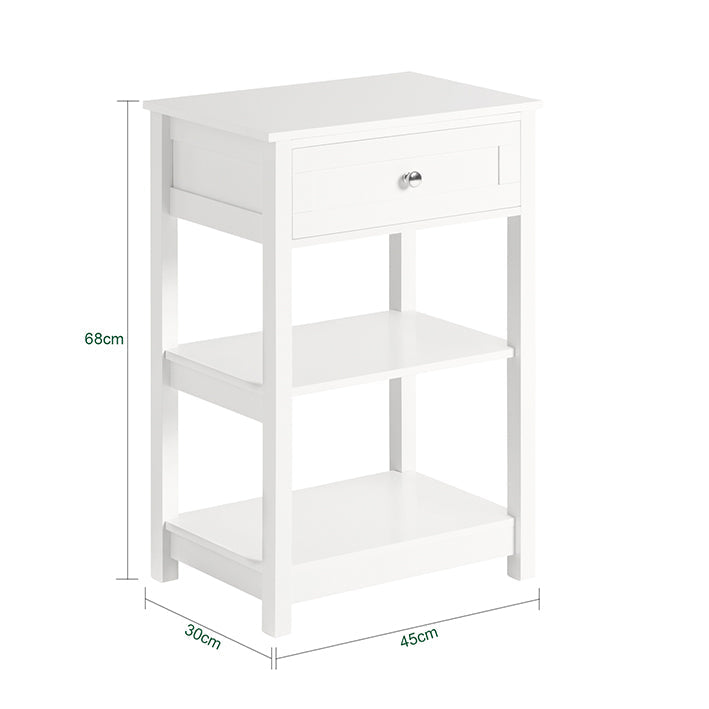 SoBuy | Set di 2 comodini | Per camera da letto | Tavolino da divano | Tavolino d'appoggio bianco | FBT46-Wx2