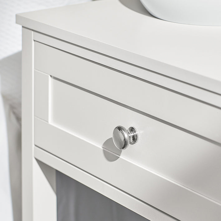 SoBuy | Set di 2 comodini | Per camera da letto | Tavolino da divano | Tavolino d'appoggio bianco | FBT46-Wx2