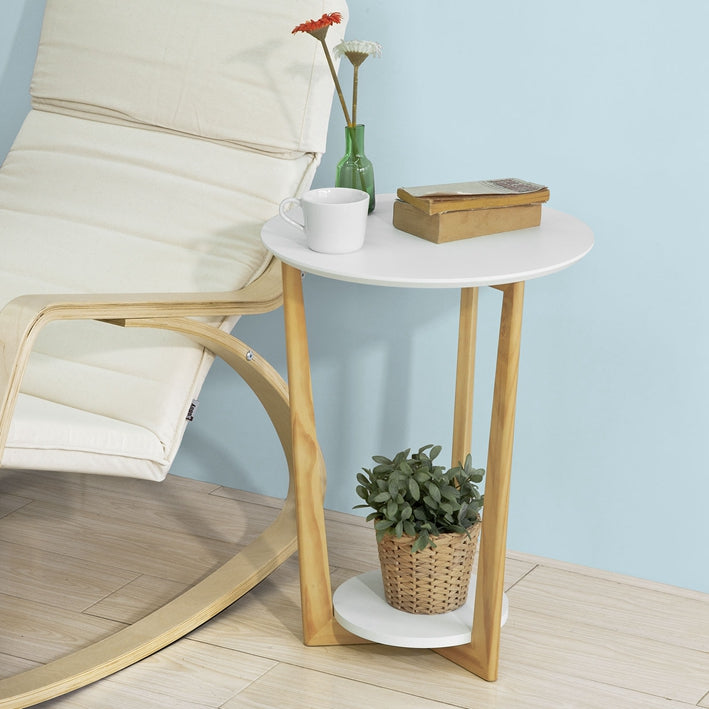 SoBuy | Tavolino | Tavolo da balcone | Tavolino da caffè | Bianco | FBT52-WN