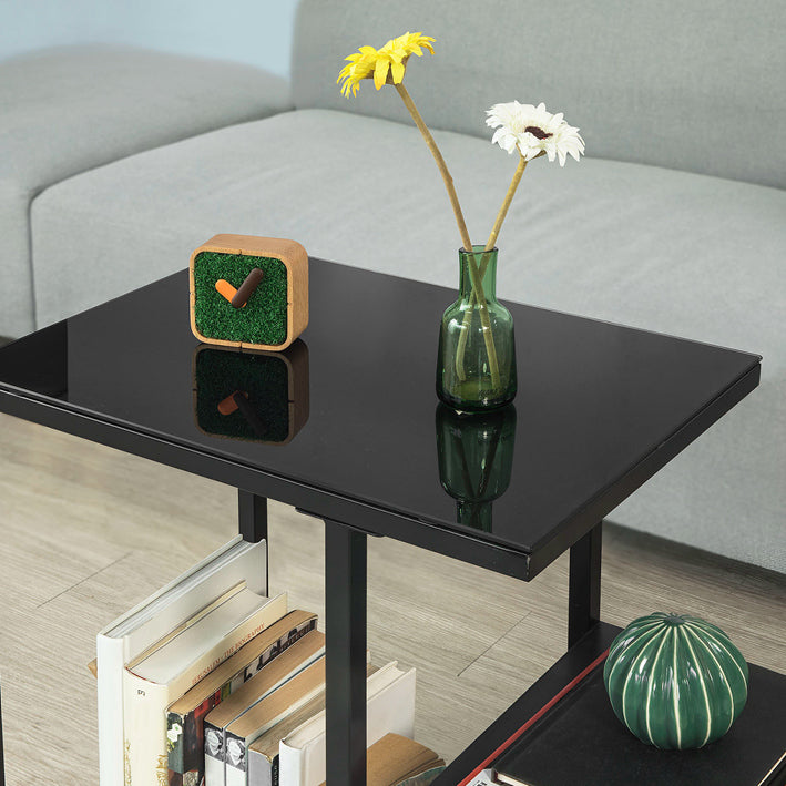 SoBuy | Table d'appoint | Table basse en verre | Table basse noire | FBT65-SCH