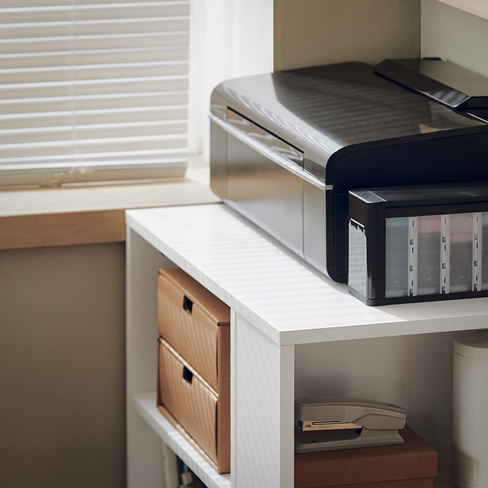 SoBuy | Table d'imprimante | Chariot de classement | Table d'appoint blanche | FBT68-W