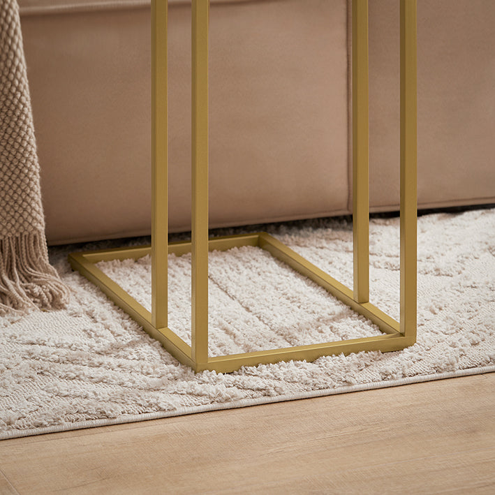 SoBuy | Beistelltisch | Pflegetisch mit goldenem Metallgestell | Couchtisch Sofa | FBT87-G