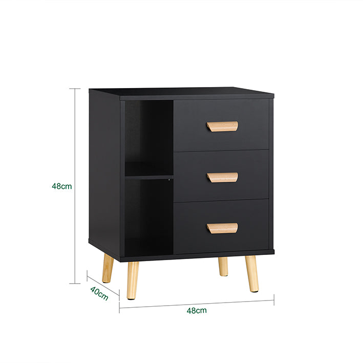 SoBuy | Comodino | Tavolino | Tavolo per telefono | Cassettiera | Nero | FBT95-SCH