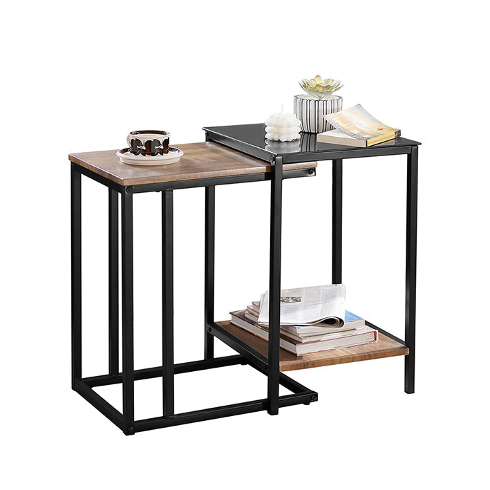 SoBuy | Set di 2 tavolini | Tavolino da caffè | Tavolino da divano | Tavolino d'appoggio | FBT99-F