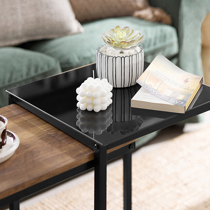 SoBuy | 2 tables gigognes | Table basse de salon | Table basse | Table d'appoint | FBT99-F