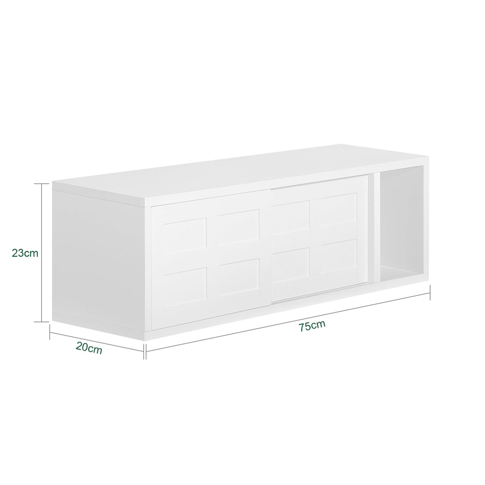 SoBuy | Portemanteau mural | Étagère suspendue | Meuble d'entrée blanc | FHK18-W