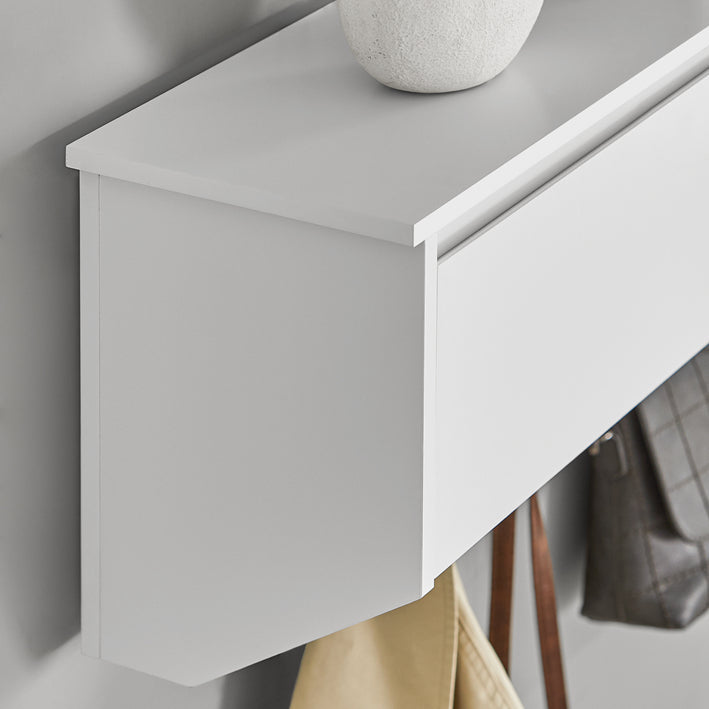 SoBuy | Portemanteau mural | Étagère suspendue | Meuble d'entrée blanc | FHK24-W