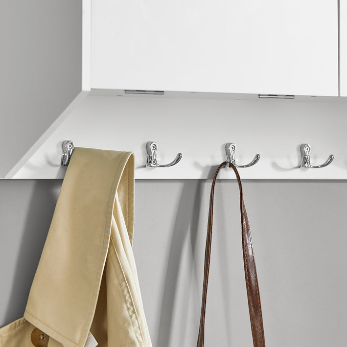 SoBuy | Portemanteau mural | Étagère suspendue | Meuble d'entrée blanc | FHK24-W