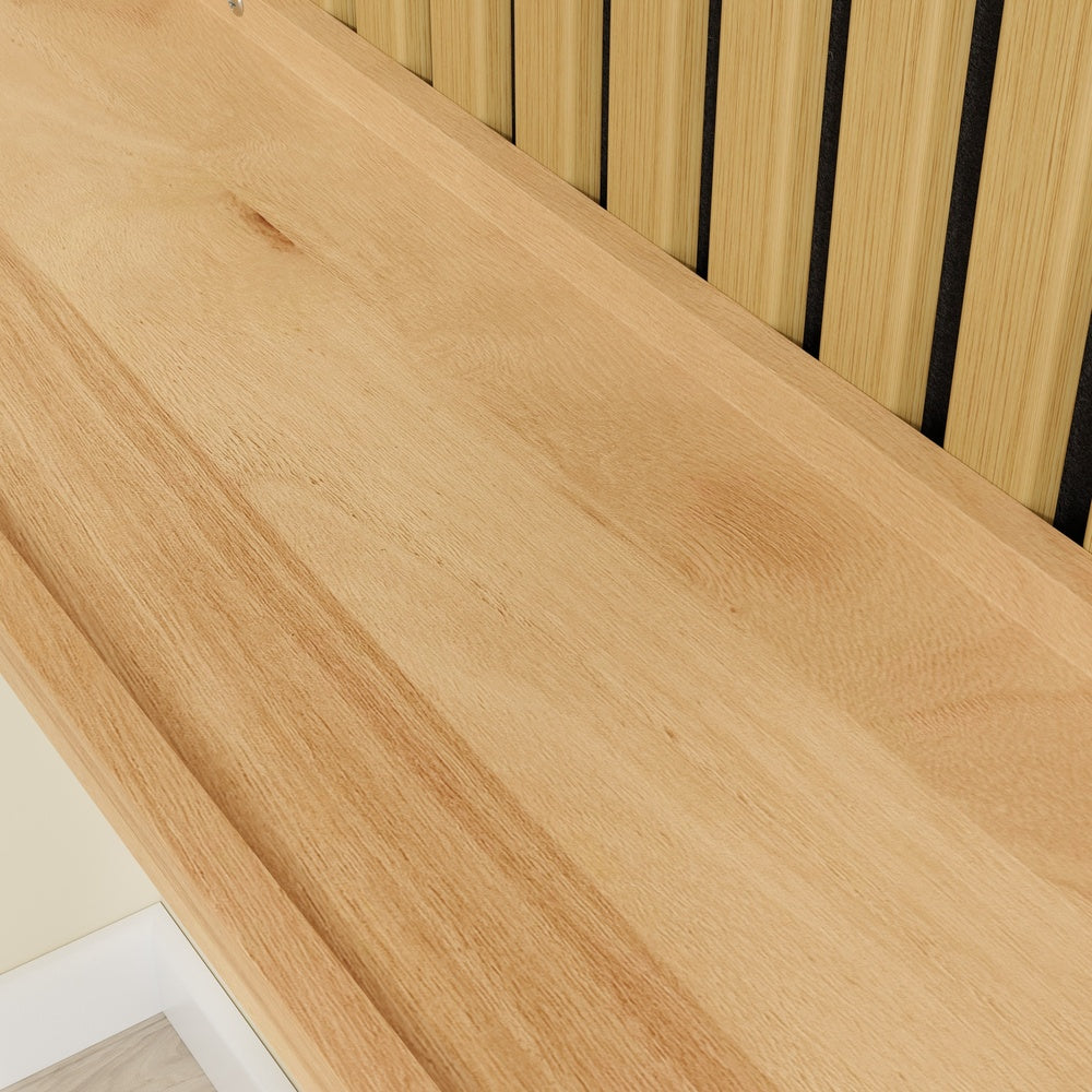 SoBuy | Wandregal Holz mit 2 Regalböden und 3 Haken Schwarz | FHK40-N